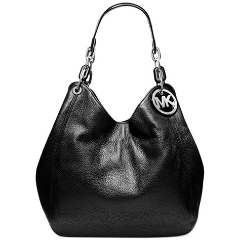 michael kors fulton logo large black shoulder bag|fulton leather shoulder bag.